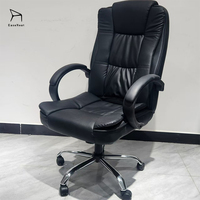 Chaise de bureau pivotante en cuir de qualité supérieure, structure ergonomique, adaptée au bureau à domicile
