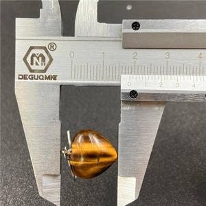 Con piedra de ojo de tigre Moda simple HZ Niñas Vendedores ambulantes Accesorios Material de piedras preciosas Estilo coreano Pendientes de corazón de cristal - Product Image 3