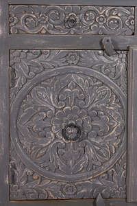 Premium Traditional Solid Mango Wood <b>Sideboard</b> Dark Brown Hand Carved 4 Door 4 Drawer Storage for Living Room Bedroom Hotel - Product Image 6