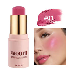 Vente en gros de fards à joues professionnels personnalisés avec logo, vegan, 6 couleurs, fard à joues waterproof, hydratant, poudre de velours, stick de blush - Product Image 4