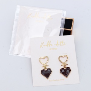 Porte-cartes de présentation de bijoux en or personnalisé avec logo, carte d'instructions d'entretien des bijoux pour bracelet, collier, boucles d'oreilles en pierre - Product Image 1
