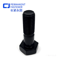 Baut Kepala Heksagonal Besar Baja Paduan 10.9S Lapisan Oksida Hitam Merek CJ dengan Mur Tunggal dan Cincin Ganda Sesuai GB/T 1231-2024 M16 M20