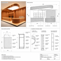 Meuble de réception de café sur mesure tout-en-un, comptoir de café, vitrine pour boutique de thé au lait et boulangerie