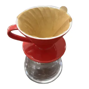 Kertas penyaring kopi Dripper kopi tetes tangan bentuk V kerucut Tuang di atas rumah alami kertas penyaring