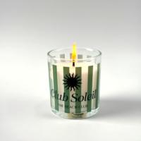 Bougie parfumée artisanale esthétique en verre rayé de luxe moderne pour la décoration de la maison, Diwali, Pâques, Ramadan
