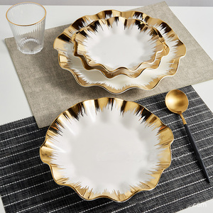 Eco-Friendly Porcelain Luxury Bulk Decorative <b>Ceramic</b> <b>Plate</b> White Printed for Restaurant Personalized - Product Image 2