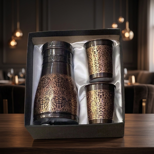 High Quality Matte Copper Aluminum Eco-Friendly Drinking Bottle 1000ml Ayurvedic Healthy Drinkware Glass Luxury Design Bed Side - Product Image 3