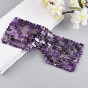 Máscara de Ojos de Amatista Hecha a Mano, Cortina Ocular Refrescante de Cristal Natural para SPA, Meditación y Terapia del Sueño, Uso Doméstico y en Salón - Product Image 3