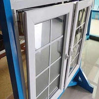 Ventana Abatible de PVC de Doble Acristalamiento UPVC de Diseño Europeo Apertura Sencilla Personalizable Venta al por Mayor de Fábrica Diseño Gráfico