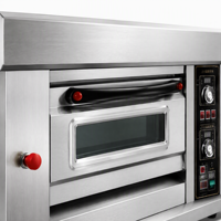Oven Listrik Komersial Single Deck 2 Tray Stainless Steel dengan Kontrol Suhu Digital untuk Toko Roti
