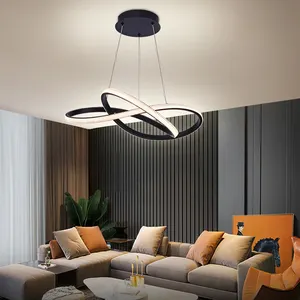 Indoor Decoration Lighting Ring Modern Black Led Chandelier Light Led For Home