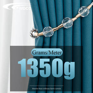 Full Blackout Luxury Hotel Blue Velvet Solid Color Shade Eyelets Drape Fabric for Bedroom Living Room Window <strong>Curtain</strong> - Product Image 2