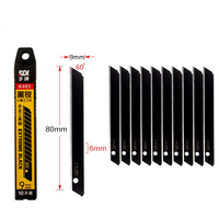 Lames de couteau utilitaire SDI de qualité supérieure 9 mm, lame noire intégrale à 60 degrés, petit cutter artistique, outil en acier allié pour gravure de film K403
