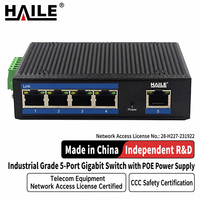 Switch Ethernet Industrial de 5 Puertos y 100Mbps para Riel DIN, Sin Fuente de Alimentación