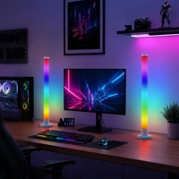 Lámpara de Pie de Esquina RGB con Control Inteligente por Aplicación, Sincronización Musical para Sala de Juegos, Iluminación Ambiental, Decoración del Hogar
