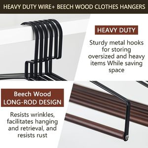 Custom Wardrobe Organization Wood Coat <b>Hanger</b> with Anti Slip Metal Hooks Heavy Duty Broad Shoulder Traceless Coat <b>Hanger</b> - Product Image 4