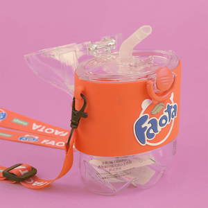 زجاجة ماء القش المحمولة الصيفية في الهواء الطلق مع غلاية غطاء منبثق للطلاب للحفلات - Product Image 2