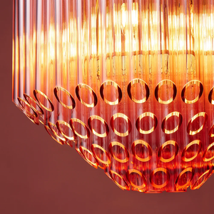 Lámpara Colgante Moderna de Tubos de Vidrio Color Rosa, para Decoración de Interiores de Villas, Restaurantes, Estilo <span class=keywords><strong>Oldfield</strong></span> Redondo - Product Image 4