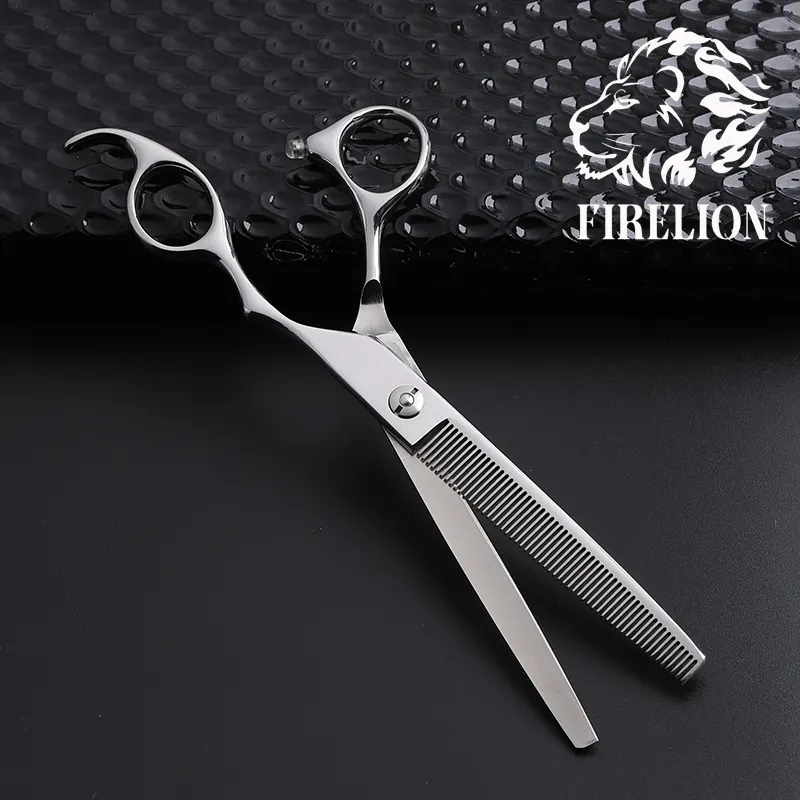 FIRELION 7.0 Inch 9CR Stainless Steel Professional Pet Thinning Scissors for Dog Grooming