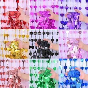 Paillettes metallizzate rosso rosa oro con frangia a forma di <span class=keywords><strong>cuore</strong></span> stelle filanti per feste sfondo tende per la decorazione di san valentino - Product Image 2