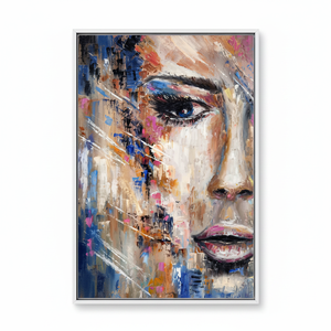 Printed <b>Canvas</b>: Elegant Abstract Woman Portrait Wall Art,WHITE <b>FRAMED</b> <b>CANVAS</b> - Product Image 2