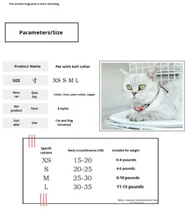 <span class=keywords><strong>Collar</strong></span> Ajustable para Gatos con Campana, <span class=keywords><strong>Collar</strong></span> Ligero y Suave para Mascotas, Antipérdida, Decorativo para Gatos y Gatitos, Accesorios para Mascotas - Product Image 4