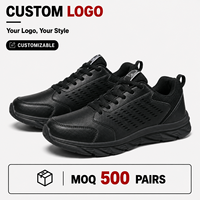 Chaussures de sport légères et confortables pour hommes, à lacets, couleur unie, avec logo personnalisé, antidérapantes, pour la marche et l'entraînement, OEM ODM Private
