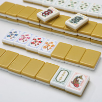 Jeu de Mahjong américain mini format Ginger avec 32 tuiles en acrylique, tuiles étrangères portables, Mahjong juif occidental