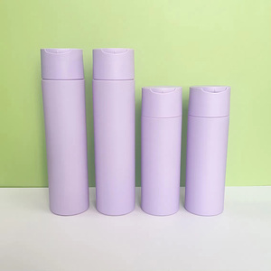 Bouteille souple mate de 200 ml pour après-shampoing, flacon cylindrique rond en plastique pour gel douche et shampoing avec bouchon disque - Product Image 5
