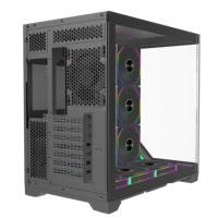 Full Tower Desktop Circular Arc Panoramic Tempered Glass Pc Casing Cpu Cabinet Atx Cooling Gaming Computer case