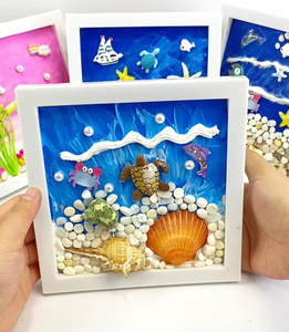 Kit de pintura de textura 3D con pegamento de crema DIY, adornos de resina de dibujos animados con marco, juego de manualidades hechas a mano, regalo de arte educativo para niños - Product Image 5