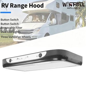 Hotte de cuisine 12V en acier inoxydable avec filtre à mailles pour camping-car et caravane, avec éclairage et interrupteur à bouton - Product Image 6