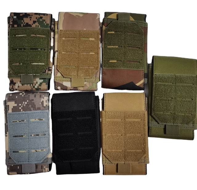 7 Inch Tactical MOLLE Phone Pouch Rugged Belt Holster Universal Smartphone Case for Outdoor Hiking Camping Grade EDC Waist Bag
