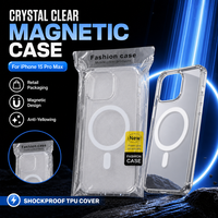 Casing Ponsel Magnetik Nirkabel Kristal Bening Kustomisasi Pabrik untuk 15 Pro Max Anti-Kuning