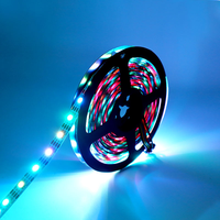 Bande LED flexible en cuivre SPI DC12V avec IC intégré WS2818, 30/60/144 LED/M, RGB, double signal, adressable indépendamment, IP65, contrôle Wi-Fi