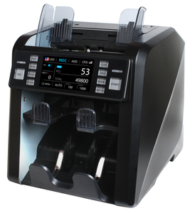 Contadora de Dinero AL-952A con 1+1 Compartimentos, Clasificador Multimoneda, Contadora de Billetes con Doble CIS y Detector de Billetes Falsos - Product Image 2
