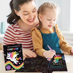 Kits de Proyectos DIY, Regalos, Libro de Dibujo Mágico Colorido, Papel para Rascar con Efecto Arcoíris, Arte para Niños - Product Image 4