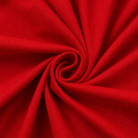 Tissu en polyester/spandex tricoté extensible et respirant, teint en rouge, en soie de lait, de poids moyen, personnalisable pour les vêtements pour filles, largement utilisé