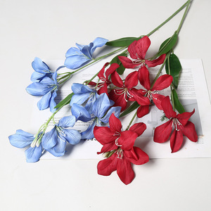 Lichao Artificial Flame Orchid 7 Heads <b>Silk</b> <b>Flower</b> For Wedding Home Garden Decoration - Product Image 2