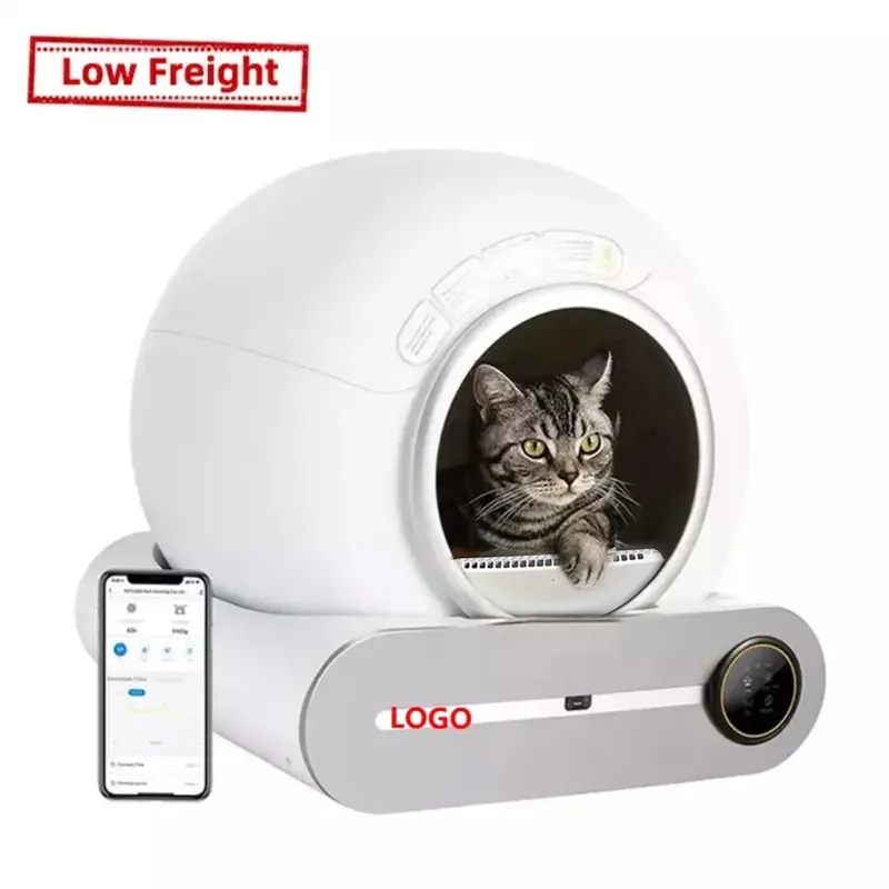 Toilettes intelligentes et rapides pour grands chats, avec application automatique, télécommande, boîte à litière automatique pour chats