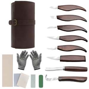 Juego de Cuchillos para Tallar Madera en Caja de Regalo, Cuchillos de Cocina para Trabajar la Madera, Cuchillo de Cuero para Tallar, Cuchillo de Madera para Envolver Regalos - Product Image 1
