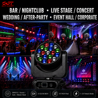 19*40W RGBW 4-en-1 Bee Eyes Moving Head avec fonctions de focalisation, teinture, zoom, wash, beam et spot, contrôle DMX sans fil pour concert