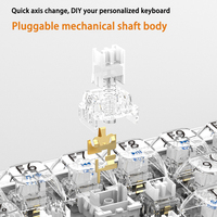 PC transparan keycap struktur gasket XK86B RGB nirkabel panas swapple keyboard gaming mekanik