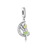 Fit Original Pan Charms Bracelet Collier 925 Sterling Silver Angel Elf Believe Wish Moon Cartoon Fairy Beads pour les femmes Berque