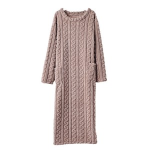 Accappatoio Invernale da <span class=keywords><strong>Donna</strong></span>, <span class=keywords><strong>Pigiama</strong></span> Spesso e Morbido in Pile Corallo, Taglie Forti, Traspirante e Assorbente, ODM 122cm - Product Image 1