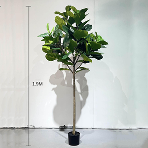 شجرة أوراق كمان مزيفة نابضة بالحياة عالية الجودة في وعاء شجرة تين اصطناعية لديكور المنزل والمكتب - Product Image 4