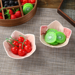 Mystic Arts Floral Ceramic <b>Dish</b> 3-Piece <b>Set</b> For Fruit Dessert Tea <b>Serving</b> Home Decor - Product Image 4