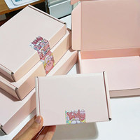 Boîte d'emballage en carton ondulé pliable personnalisée, impression double face colorée, fermeture à glissière, structure durable, exportation transfrontalière