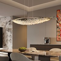 Lustre moderne en acier inoxydable avec mailles en cristal LED, luminaires de luxe pour salon, chambre à coucher, cuisine, luminaire suspendu