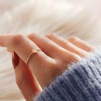 Haut de gamme 14K or rempli blanc disque bande anneaux Laser gravable promesse anneaux rétro Femme bijoux permanents pour femmes filles